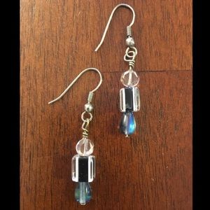 Iridescent Beaded Drop Craft Earrings